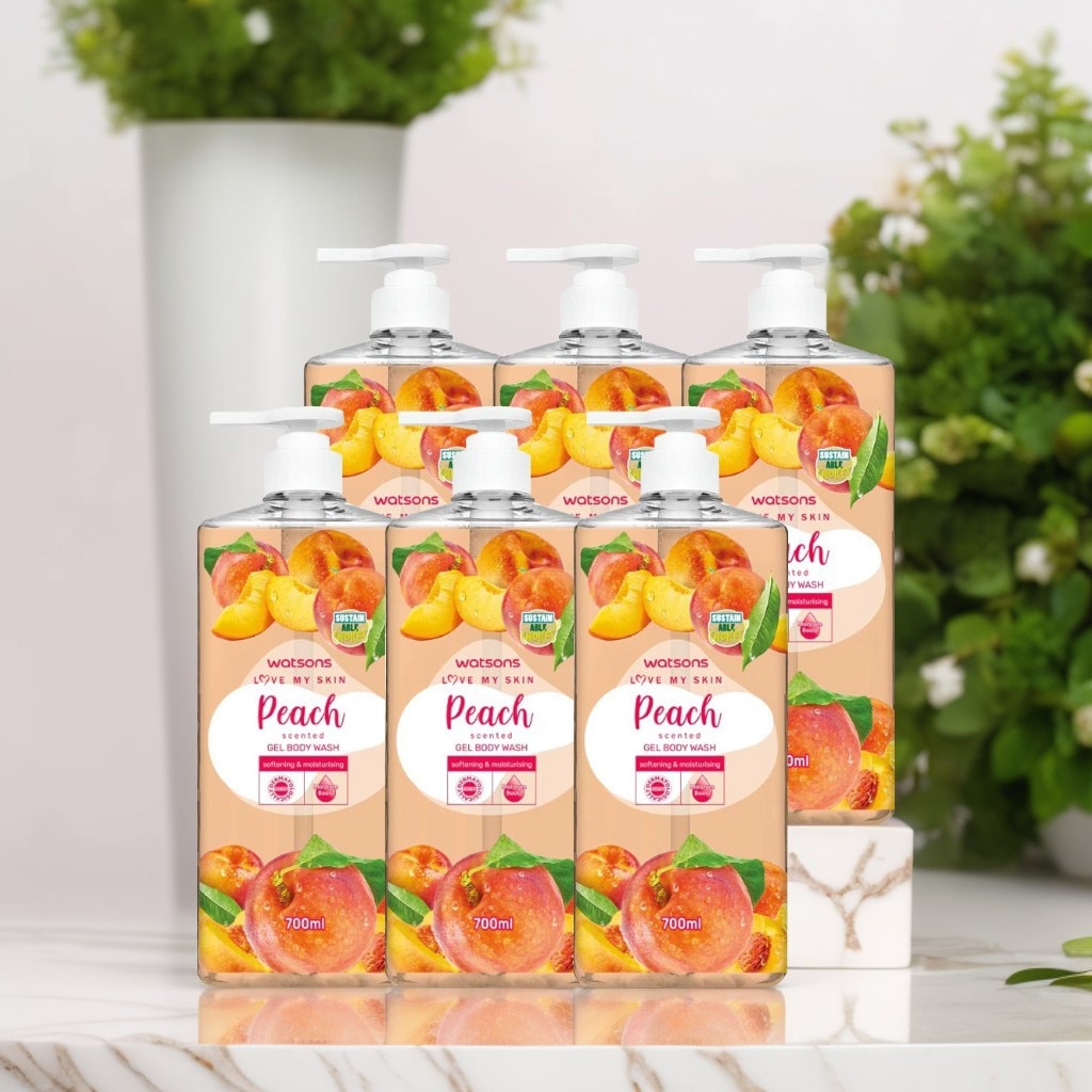 Combo 6pcs Watsons LMS Peach Gel Body Wash 700ml