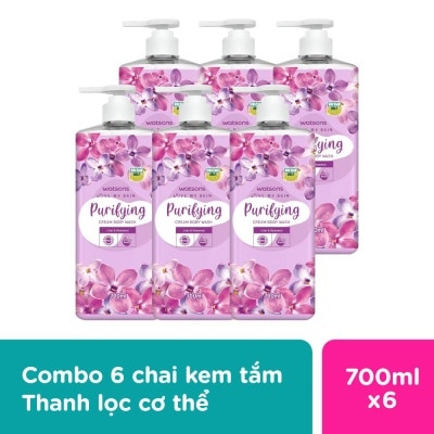 WATSONS Combo 6 Chai Kem Tắm Thanh Lọc Cơ Thể Watsons Love My Skin 700ml