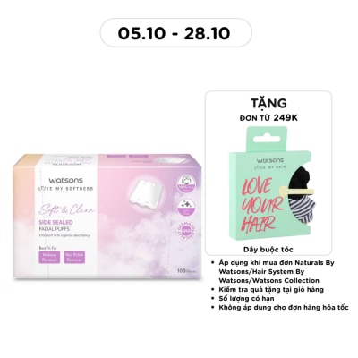 WATSONS Bông Tẩy Trang Watsons Side Sealed Facial Puffs 100s image