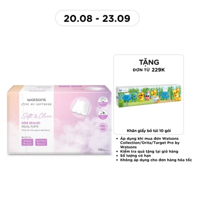 WATSONS - Bông Tẩy Trang Watsons Side Sealed Facial Puffs 100s image
