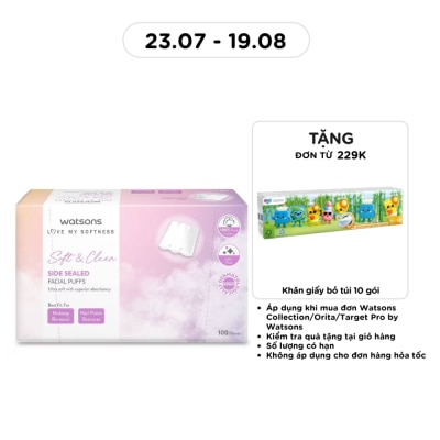 WATSONS - Bông Tẩy Trang Watsons Side Sealed Facial Puffs 100s image
