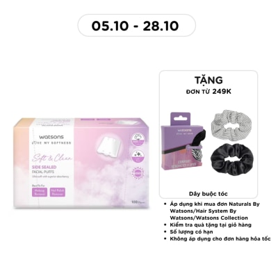 WATSONS Side Sealed Facial Puffs 100s image