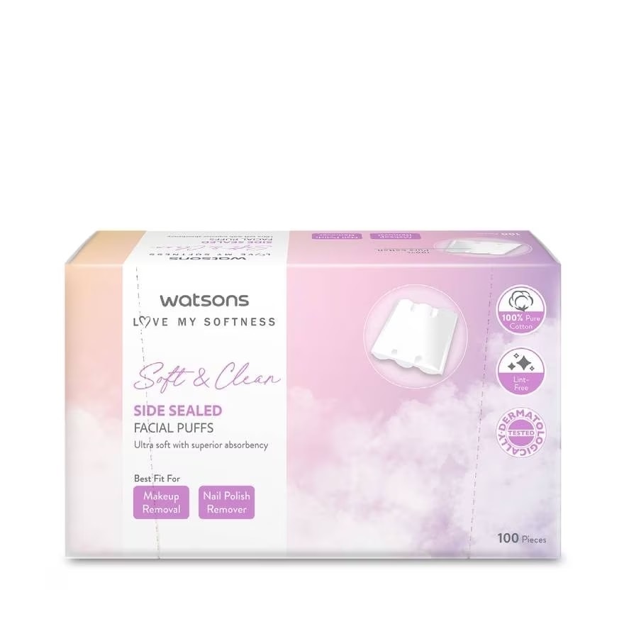 Bông Tẩy Trang Watsons Side Sealed Facial Puffs 100s