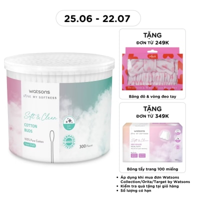 WATSONS - Tăm Bông Watsons Paper Shaft Cotton Buds 300s