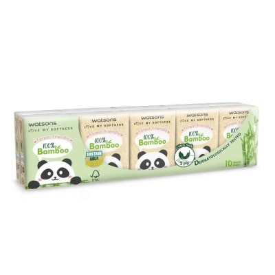 WATSONS Hankies 3ply 10pcs (Bamboo)