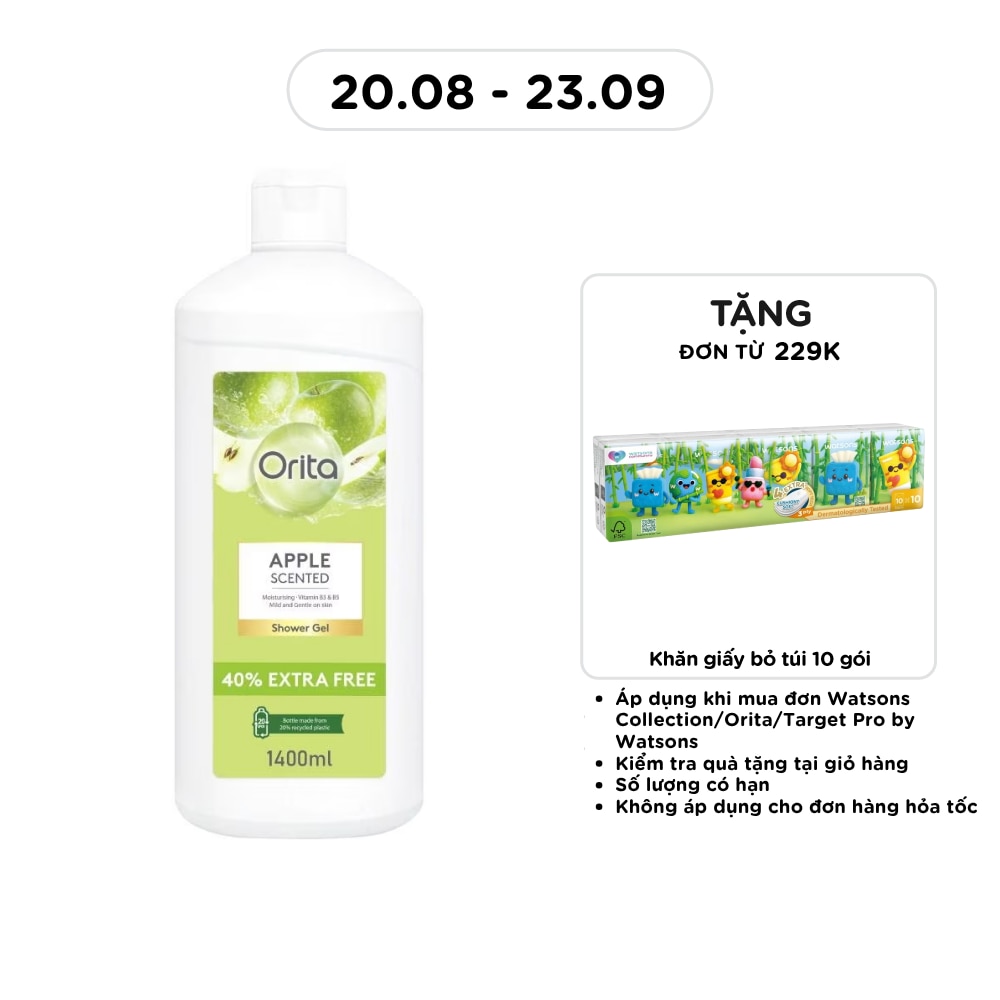 Gel Tắm Orita Hương Táo Xanh Apple Scented Shower Gel 1400ml image