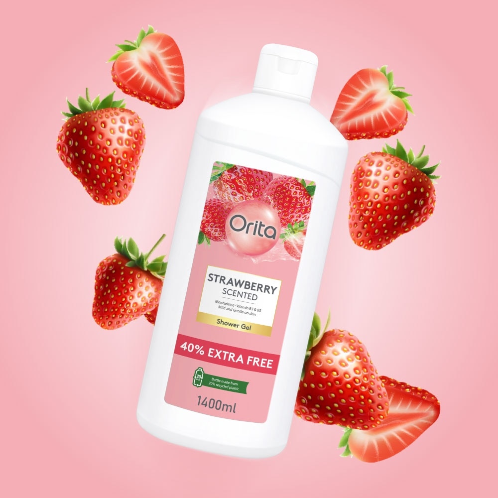 Gel Tắm Orita Hương Dâu Strawberry Scented Shower Gel 1400ml