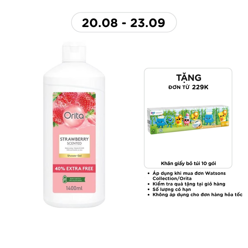 Gel Tắm Orita Hương Dâu Strawberry Scented Shower Gel 1400ml image