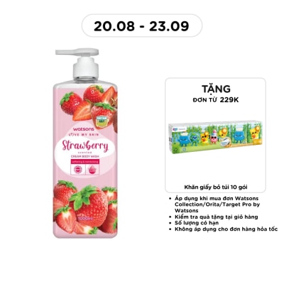 WATSONS - Kem Tắm Watsons Love My Skin Hương Dâu Tây Cream Body Wash 1000ml image