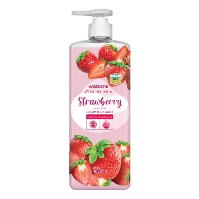 WATSONS Kem Tắm Watsons Love My Skin Hương Dâu Tây Cream Body Wash 1000ml