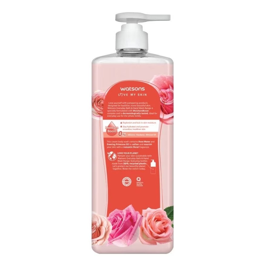 Kem Tắm Watsons Love My Skin Softening Cream Body Wash 1000ml