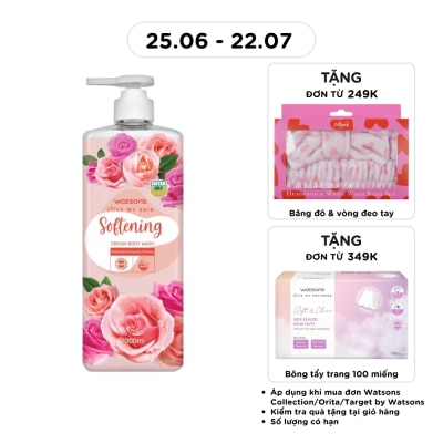 WATSONS - Kem Tắm Watsons Love My Skin Softening Cream Body Wash 1000ml