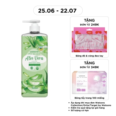 WATSONS - Kem Tắm Watsons Love My Skin Hương Nha Đam Cream Body Wash 1000ml