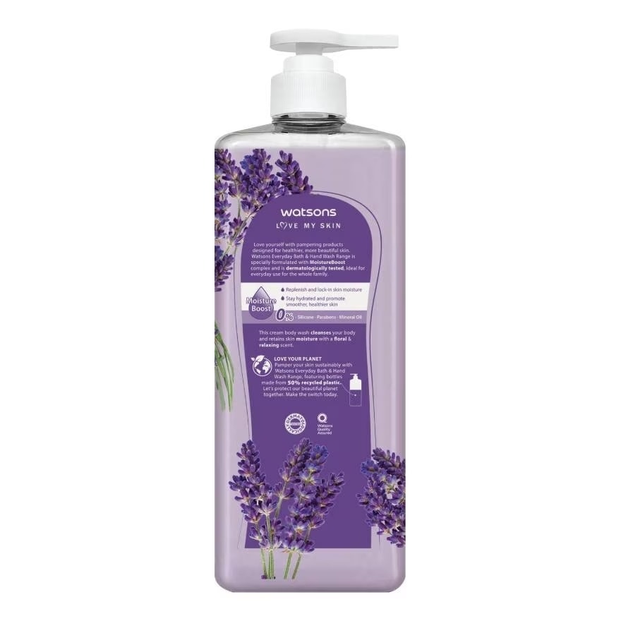 Kem Tắm Watsons Love My Skin Hương Oải Hương Cream Body Wash 1000ml