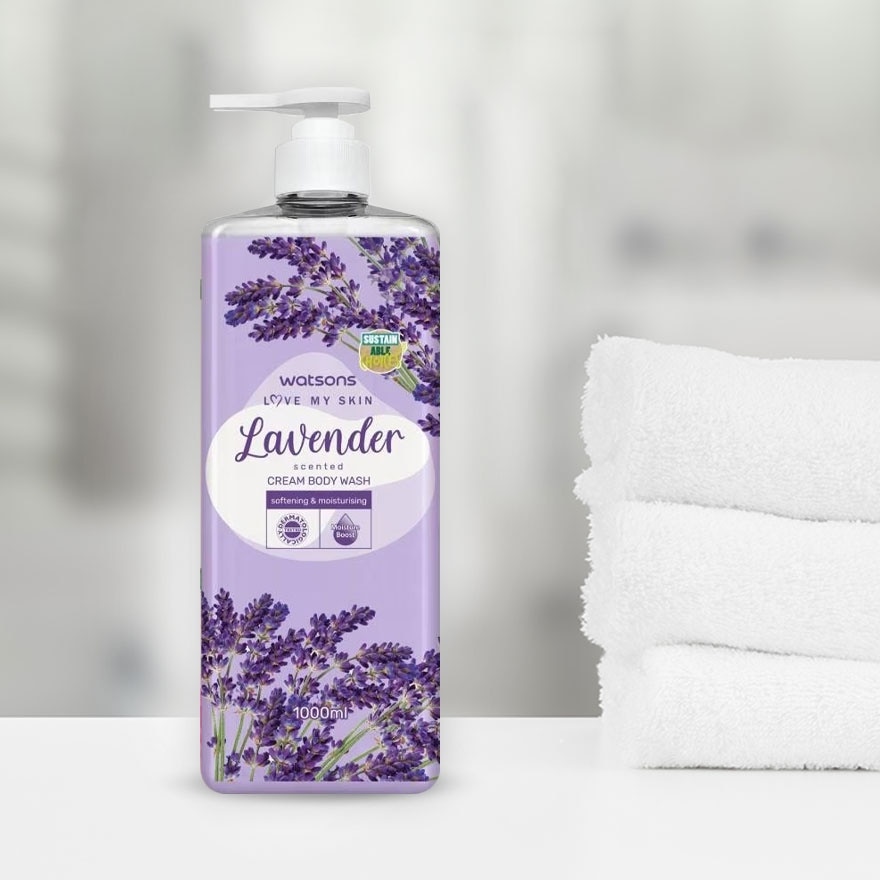 Kem Tắm Watsons Love My Skin Hương Oải Hương Cream Body Wash 1000ml