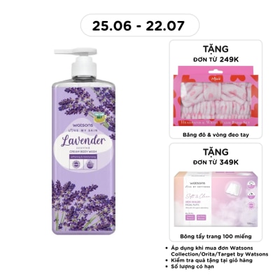 WATSONS - Kem Tắm Watsons Love My Skin Hương Oải Hương Cream Body Wash 1000ml