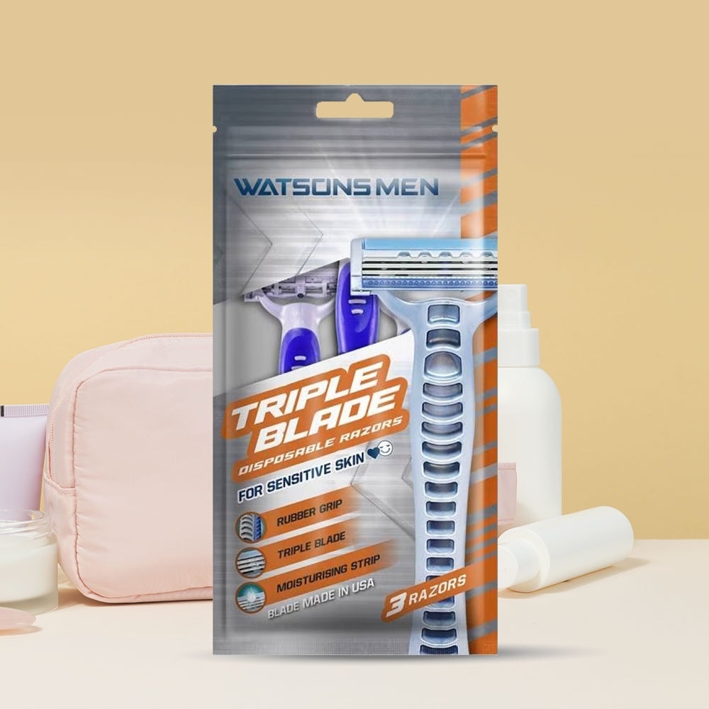 Watsons Men Triple Blade Disposable Razors 3pcs