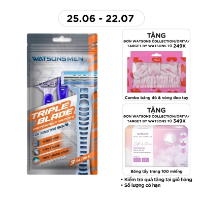 WATSONS - Men Triple Blade Disposable Razors 3pcs