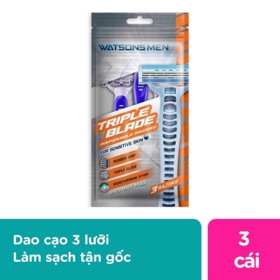 WATSONS Watsons Men Triple Blade Disposable Razors 3pcs