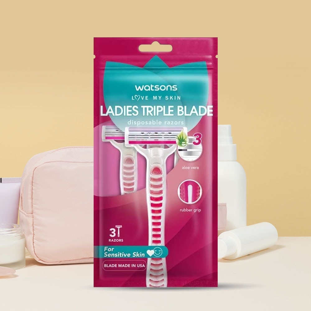 Bộ 3 Dao Cạo 3 Lưỡi Cho Nữ Watsons Triple Blade Disposable Razors 3pcs