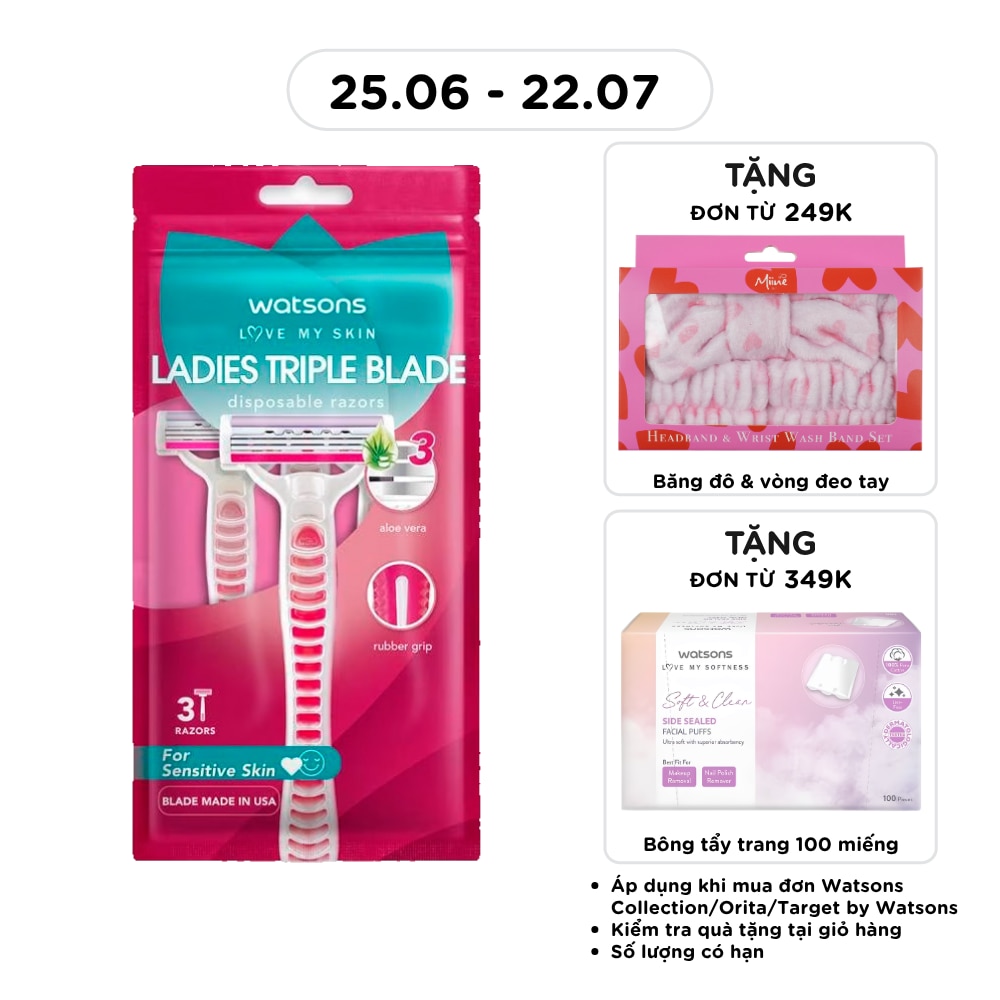 Ladies Triple Blade Disposable Razors 3pcs
