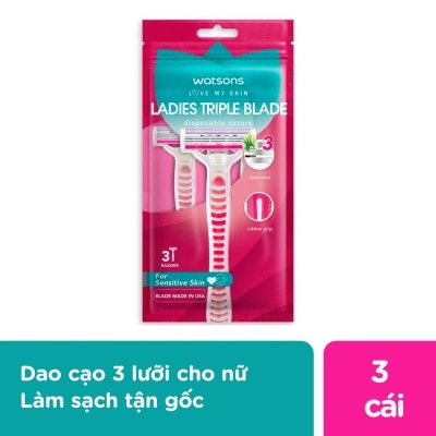 WATSONS Watsons Ladies Triple Blade Disposable Razors 3pcs