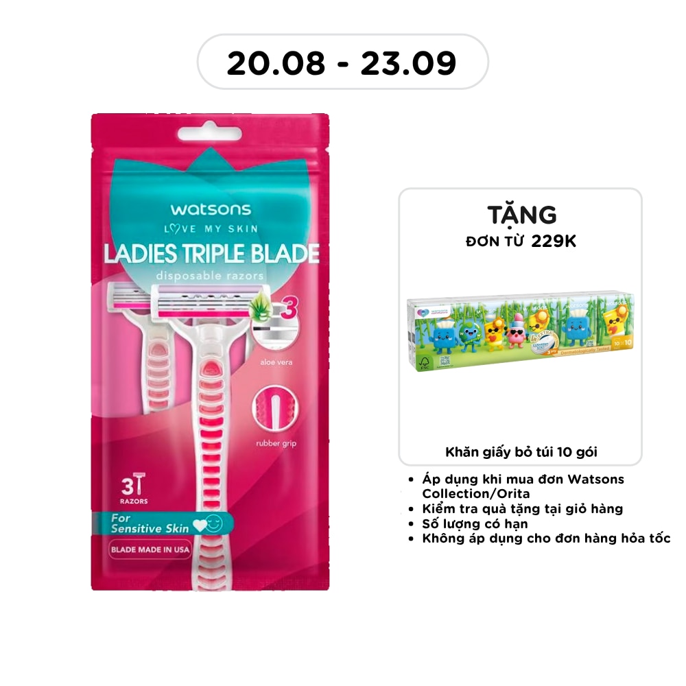 Ladies Triple Blade Disposable Razors 3pcs