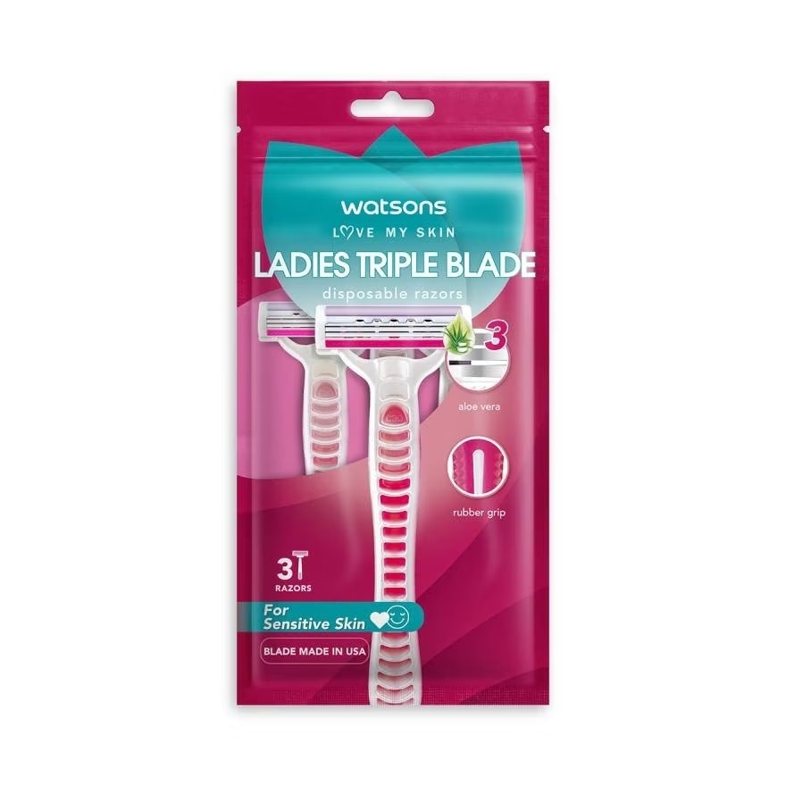 Bộ 3 Dao Cạo 3 Lưỡi Cho Nữ Watsons Triple Blade Disposable Razors 3pcs