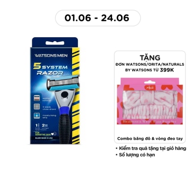 WATSONS - Dao Cạo 5 Lưỡi Cho Nam Watsons Blade System Razor +2 Lưỡi Thay Thế
