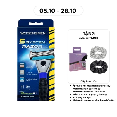 WATSONS Dao Cạo 5 Lưỡi Cho Nam Watsons Blade System Razor +2 Lưỡi Thay Thế image