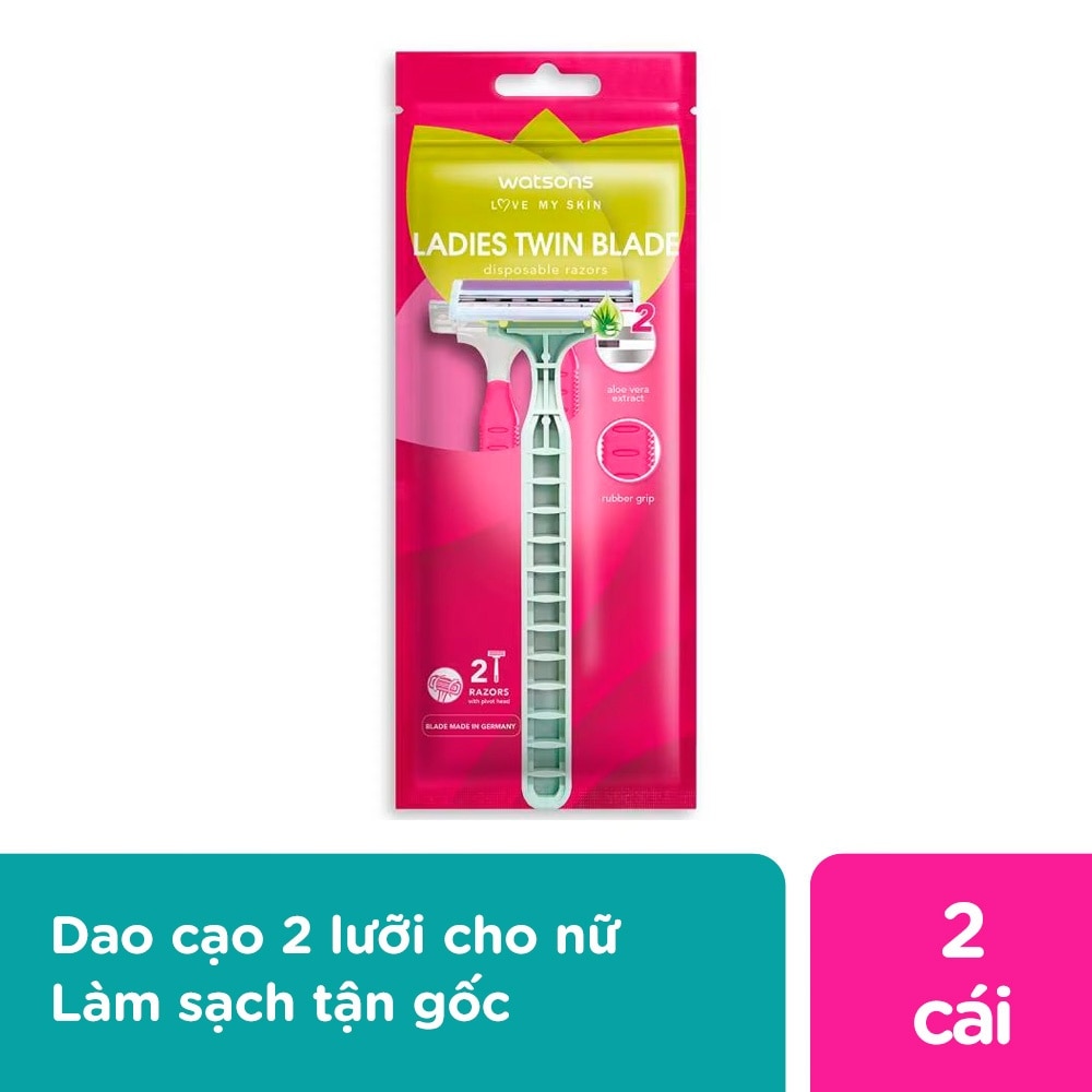 Bộ 2 Dao Cạo 2 Lưỡi Cho Nữ Watsons Twin Blade Disposable Razors 2pcs