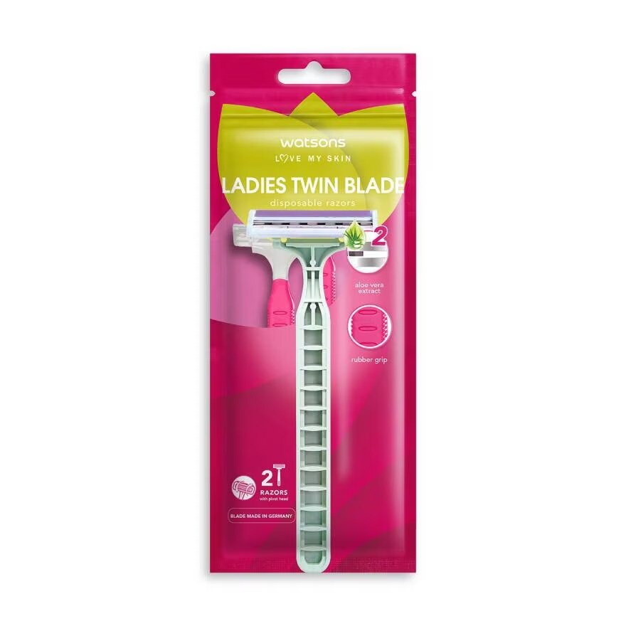 Watsons Ladies Twin Blade Disposable Razors 2pcs