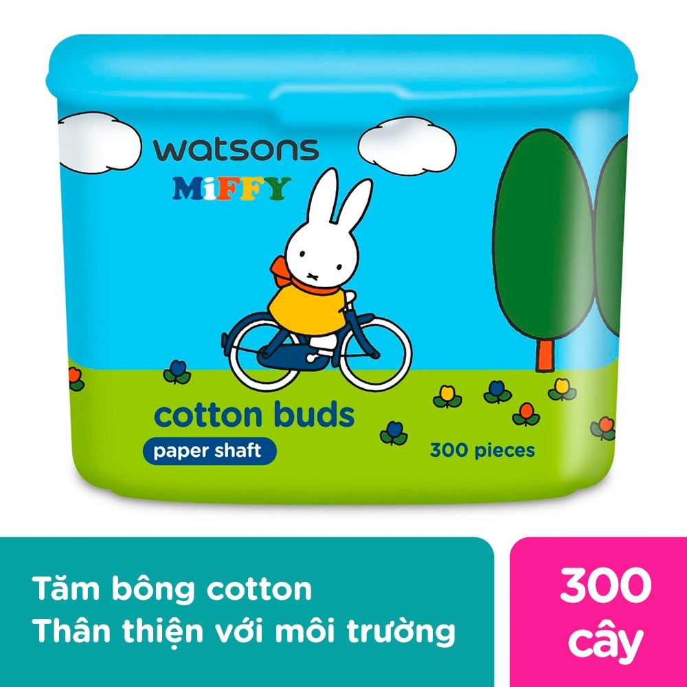 Tăm Bông Thân Giấy Watsons Miffy 300pcs