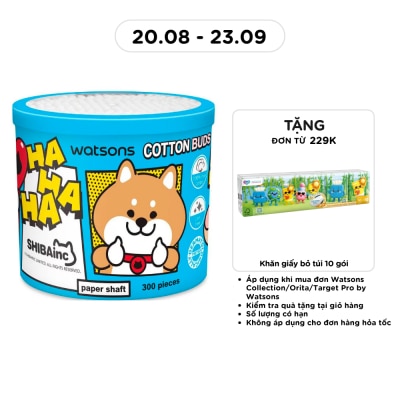 WATSONS - Tăm Bông Thân Giấy Watsons Cotton Buds Shibainc Comics 300pcs image