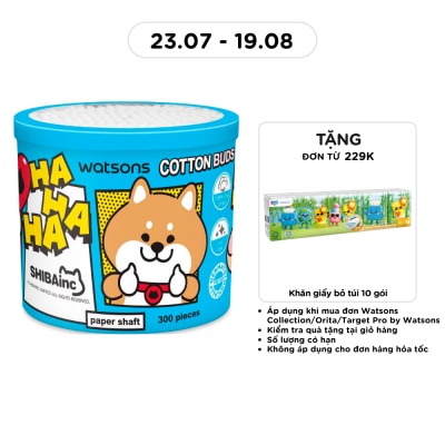 WATSONS - Tăm Bông Thân Giấy Watsons Cotton Buds Shibainc Comics 300pcs image