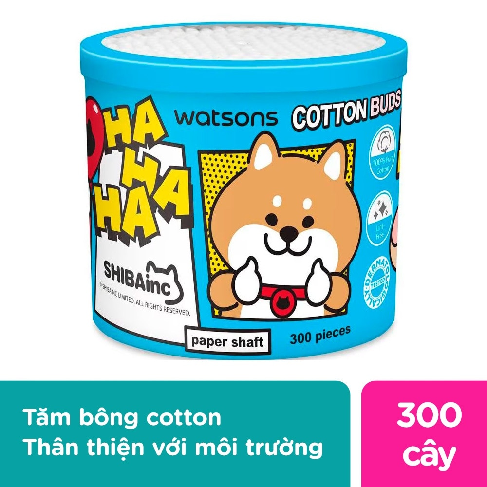Tăm Bông Thân Giấy Watsons Cotton Buds Shibainc Comics 300pcs