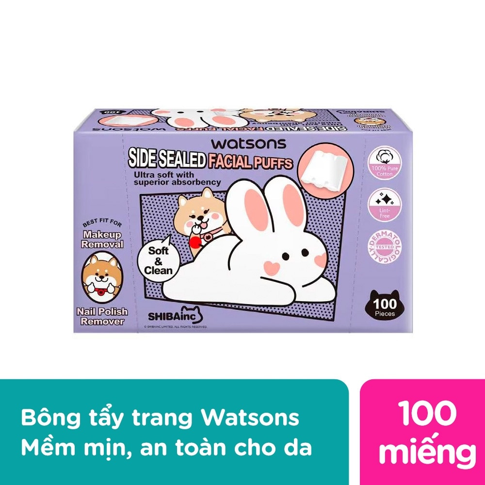 Bông Tẩy Trang Watsons Cotton Pads Shibainc Comics 100pcs