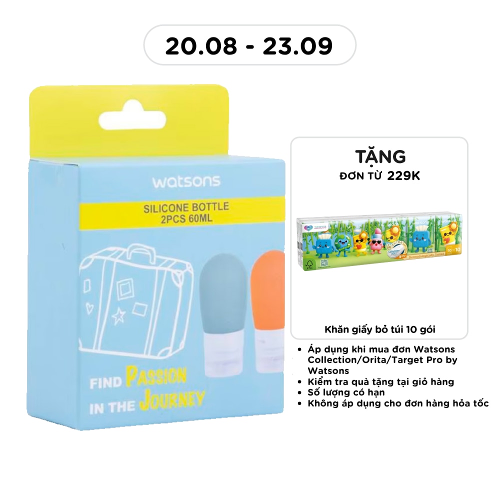 Bộ 2 Chai Rỗng Silicone Watsons 60ml 2pcs image