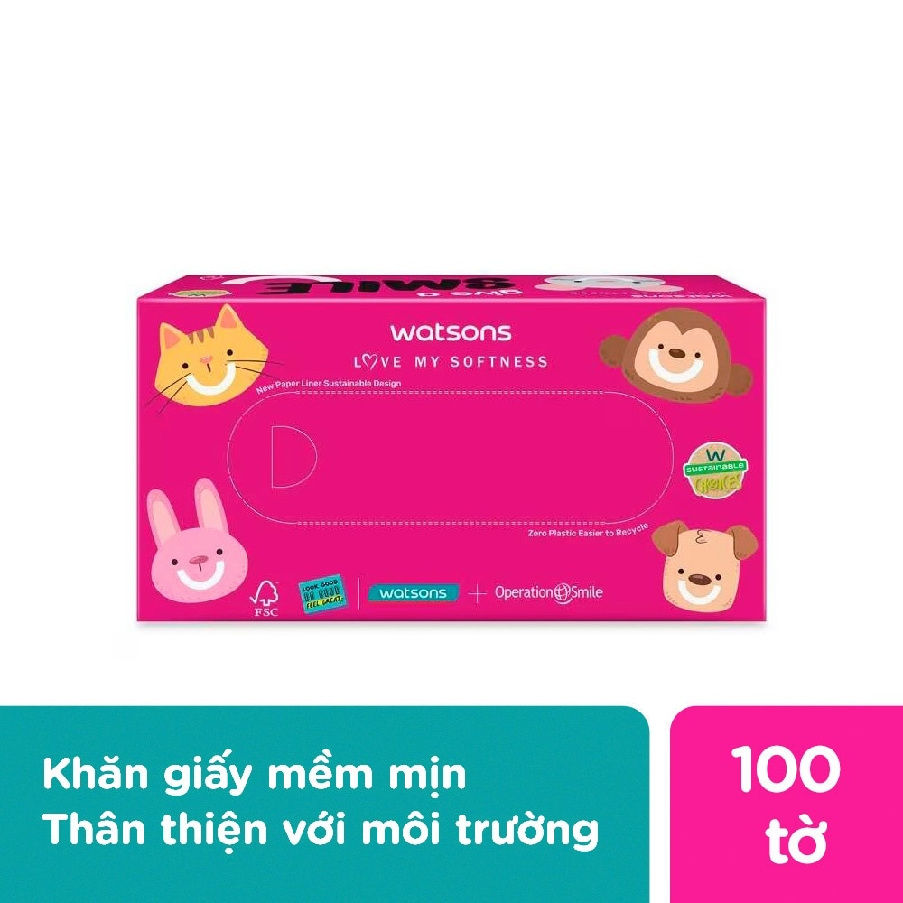 Khăn Giấy Hộp Watsons Charity Smile Campaign Box Tissues