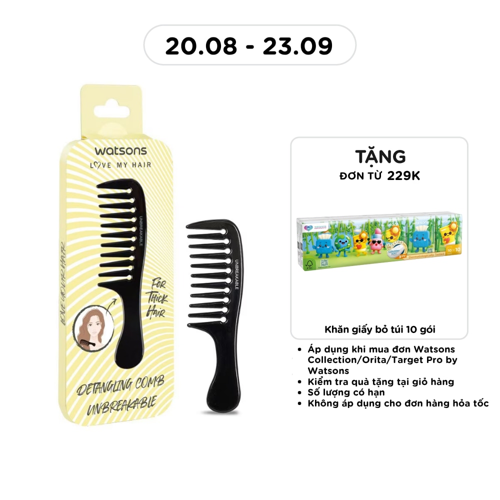 Lược Gỡ Rối Răng Thưa Watsons Detangling Comb 1pcs image
