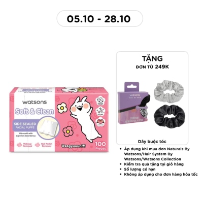 WATSONS Side Sealed Facial Puffs 100s (Usagyuuun) image