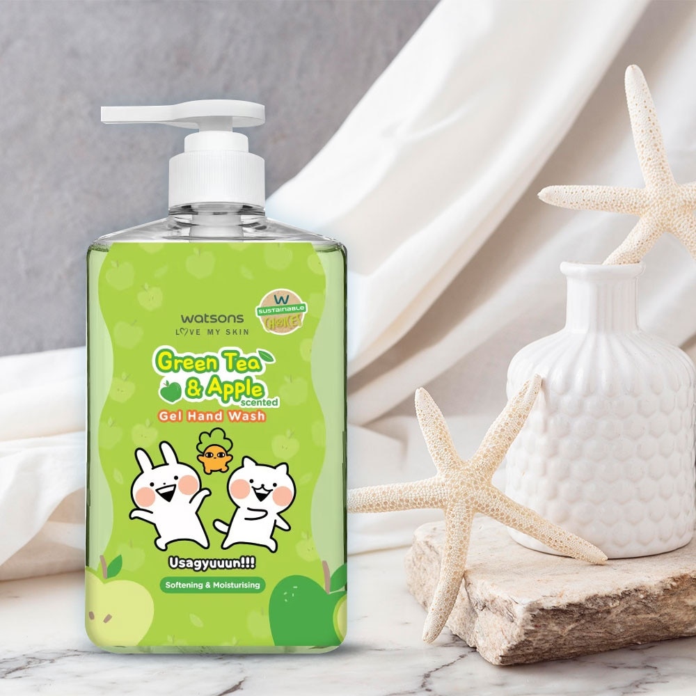 Gel Rửa Tay Watsons Hương Trà Xanh & Táo 500ml (Usagyuuun)