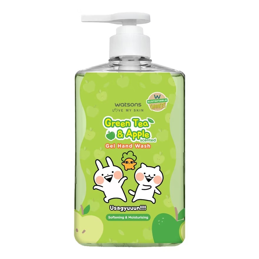 Gel Rửa Tay Watsons Hương Trà Xanh & Táo 500ml (Usagyuuun)