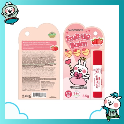 WATSONS Fruit Lip Balm Strawberry SPF10 3.5g (Usagyuuun)