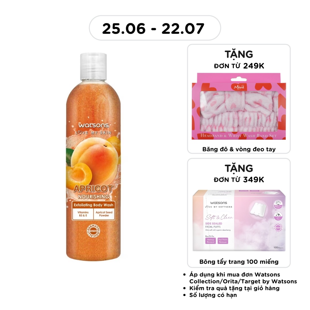 Sữa Tắm Tẩy Tế Bào Chết Watsons Hương Quả Mơ 410g