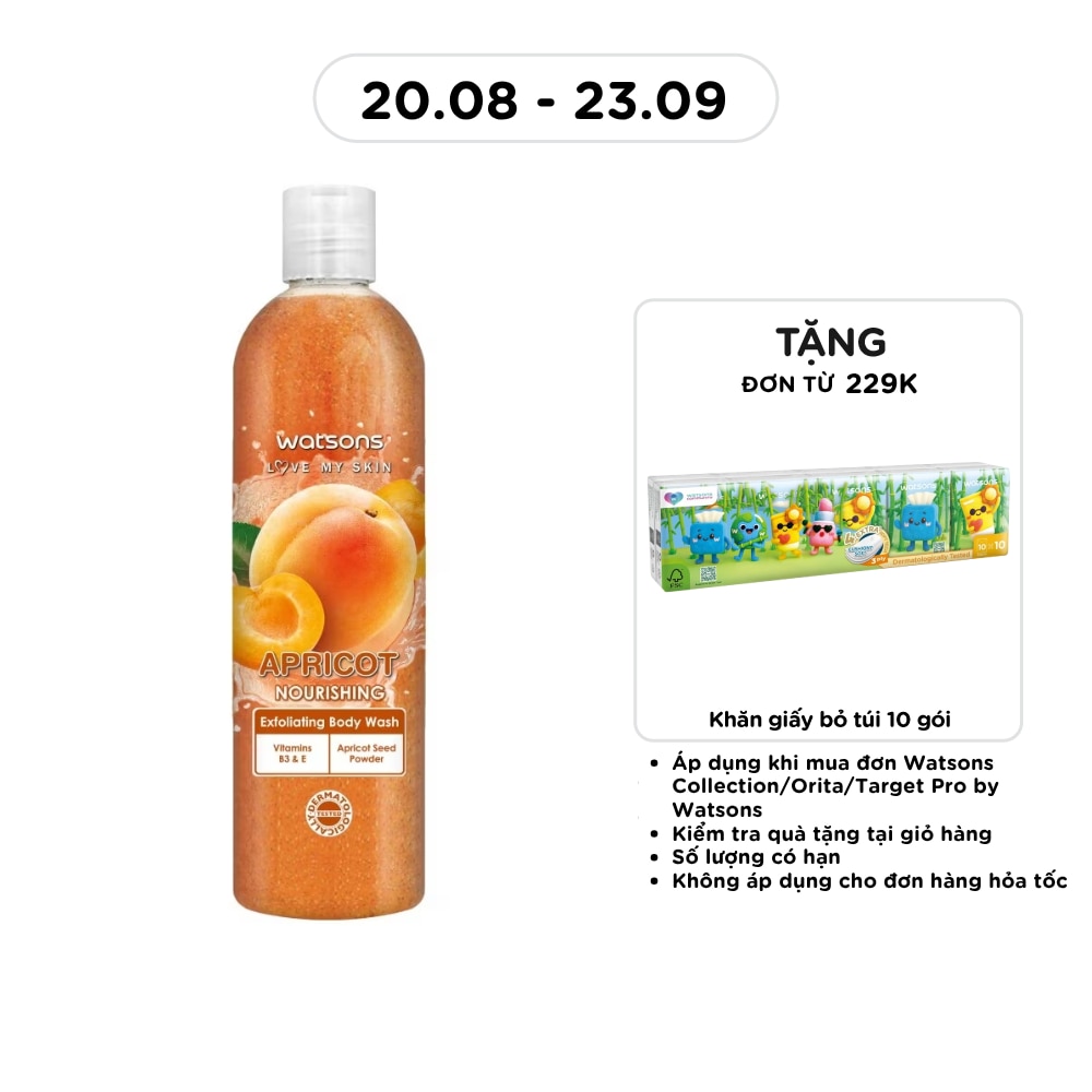 Sữa Tắm Tẩy Tế Bào Chết Watsons Hương Quả Mơ 410g image