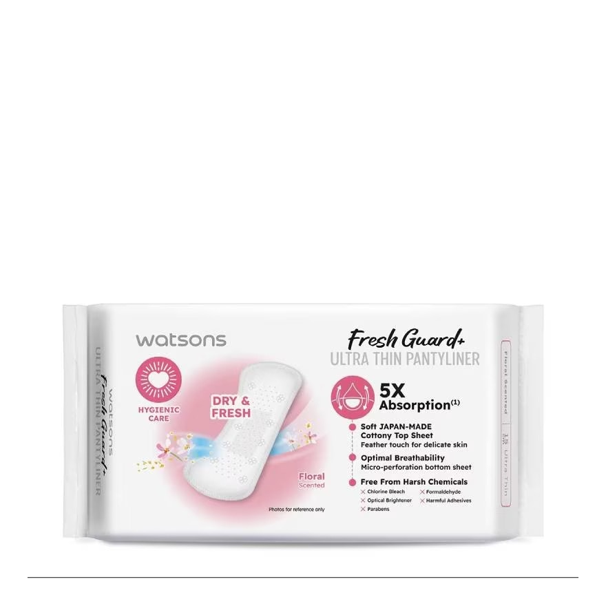 Băng Vệ Sinh Hàng Ngày Watsons Fresh Guard+ Siêu Mỏng Hương Hoa 15cm 40 Miếng