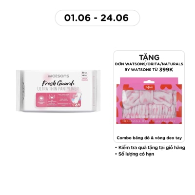 WATSONS - Băng Vệ Sinh Hàng Ngày Watsons Fresh Guard+ Siêu Mỏng Hương Hoa 15cm 40 Miếng