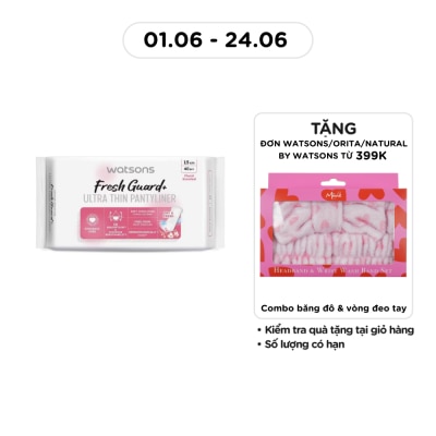 WATSONS - Băng Vệ Sinh Hàng Ngày Watsons Fresh Guard+ Siêu Mỏng Hương Hoa 15cm 40 Miếng