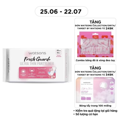 WATSONS - Fresh Guard+ Ultra Thin Pantyliner Floral Scented 15cm 40pcs